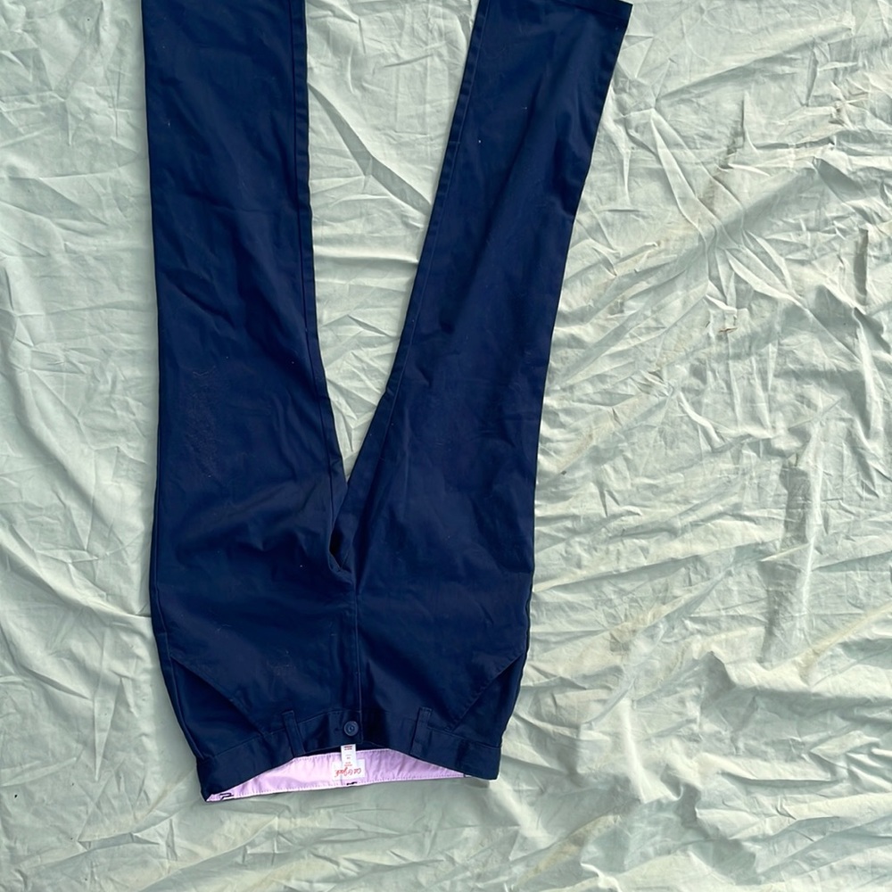 Straight legged navy khakis